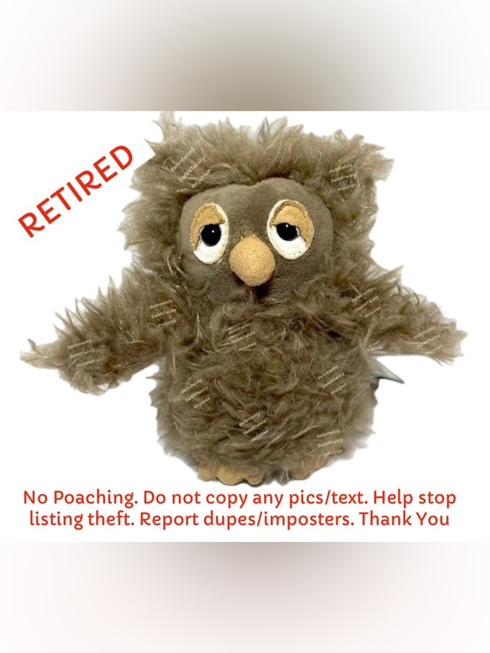 BNWT LONG RETIRED Jellycat BonBon the Owl so sweet!
